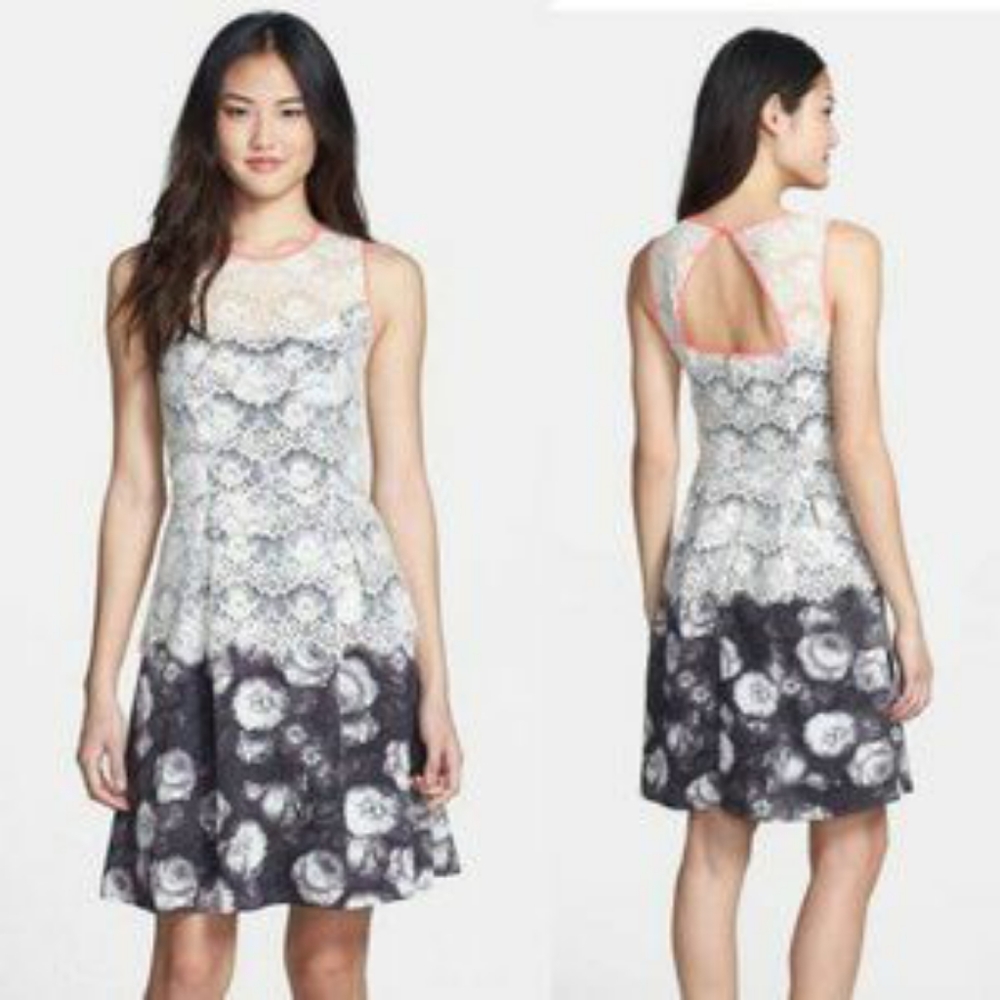 Jessica Simpson black Floral lace Dress size 4